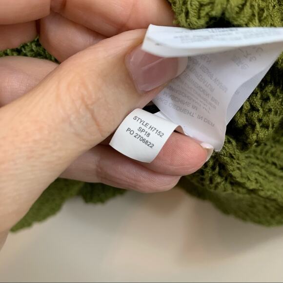 J Crew Flared Sleeve Swing Sweater In Army Green - Picture 7 of 8